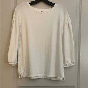 GAP Women's White 3/4 Sleeve French Terry